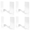 WEWINK PLUS White Desktop Set of Bookstand for Office and More 8-Book Holder, L-Shaped Bookends, Metal, Non-Slip, Non-Topple Storage, 4,