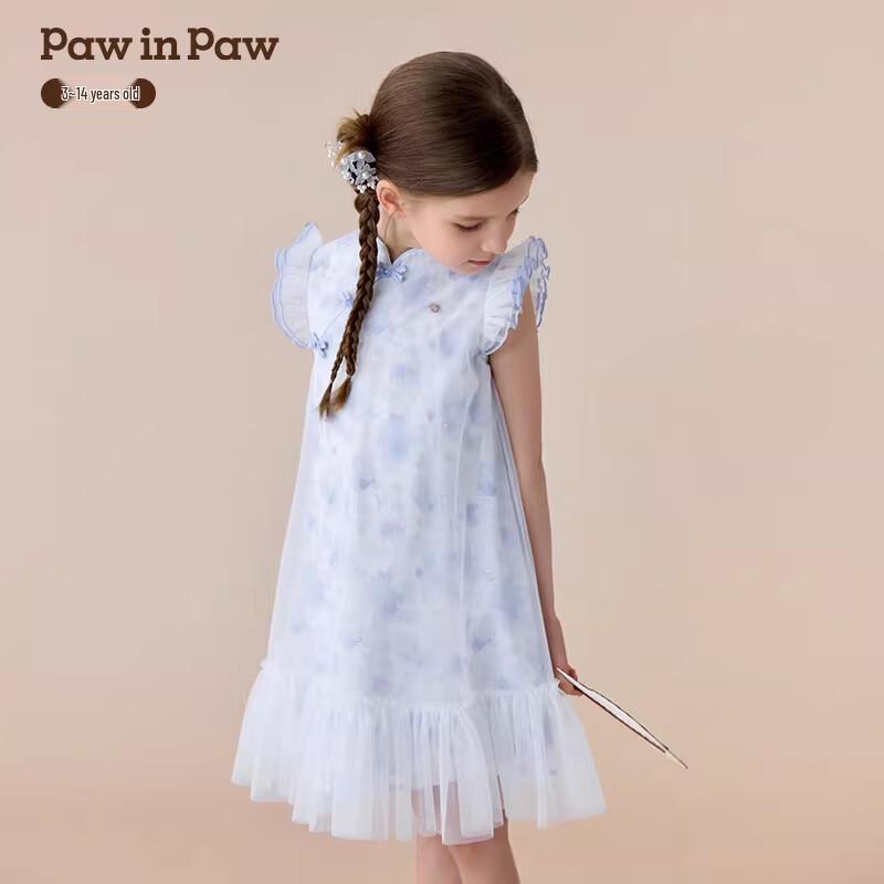 Детское платье-ципао с мультяшным мишкой PawinPaw для девочек 150