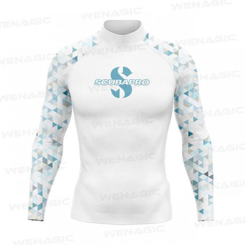 Mens Long Sleeve Surfing Top Quick Dry Tight Fit Swimming Sports