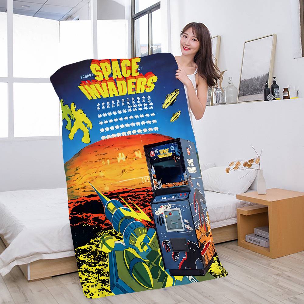 Classic Shooting Game S-Space Invaders Microfiber Beach Towel Absorbent Quick dry Soft Yoga Swimming Resort Mountain