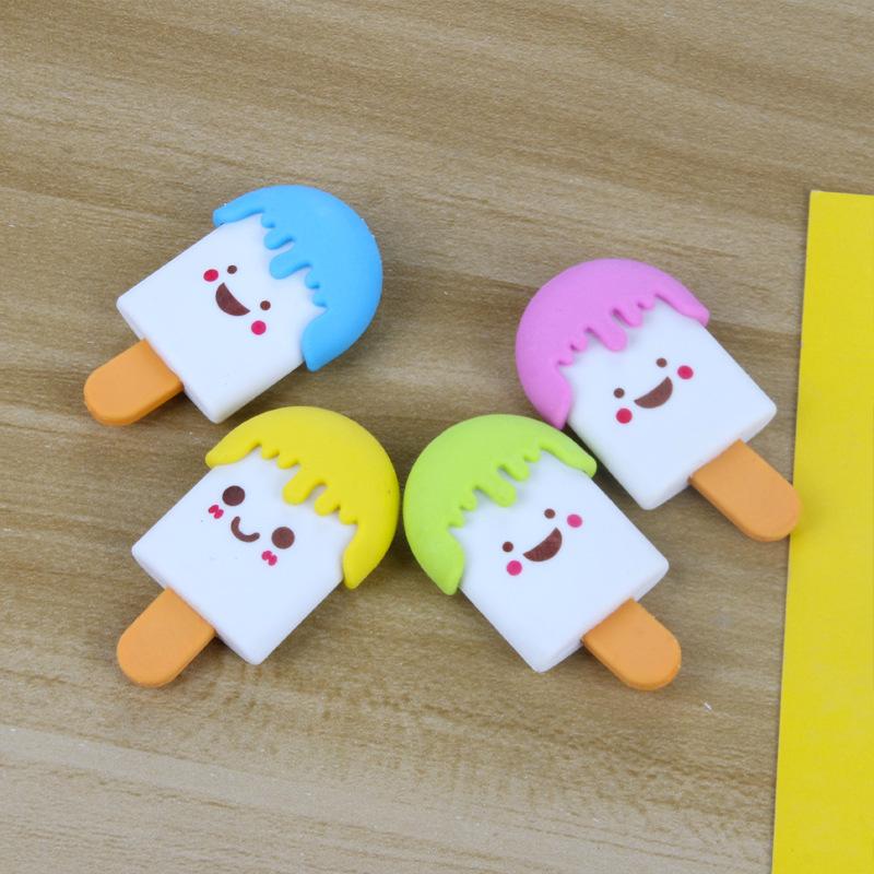 Cartoon Cute Ice Cream Eraser Popsicle Shaped Eraser Student Kawai Stationery School Supplies Manufacturer Wholesale Lovely Gift