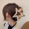 1Pc Crystal Candy Colored Hair Clip Dazzling Hollowed Out Five Pointed Star Hair Claw Stylish Elegant Acrylic Barrettes For Women Girls