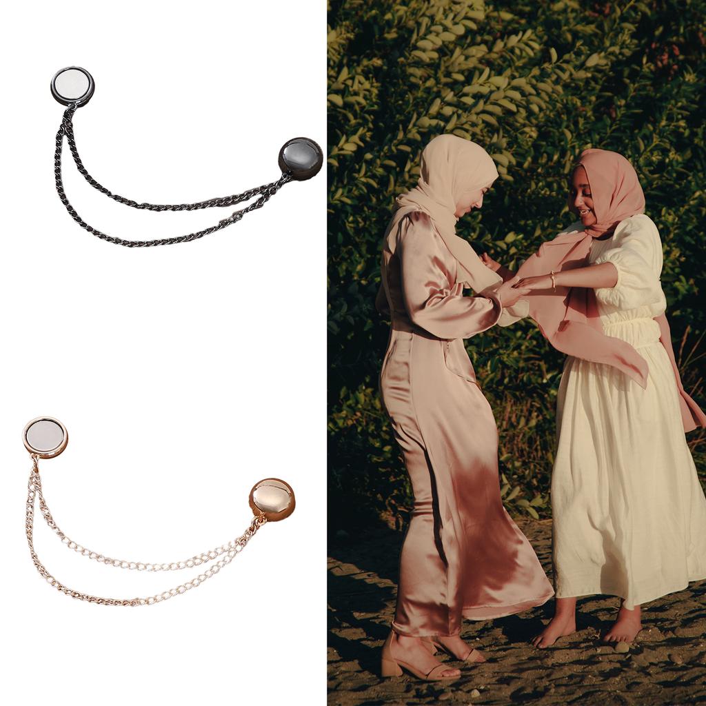 Magnetic Buckle Fashion Jewelry for Women Sweater Shawl Clips Long Chain Scarf Collar Pin for Women Girl Clothing Dress