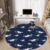 1PCHorse Pattern Office Round Area Rug, Indoor Mat Suitable For Office, Under Office Chairs Bedroom Living Room Home Decor, Room Deco034