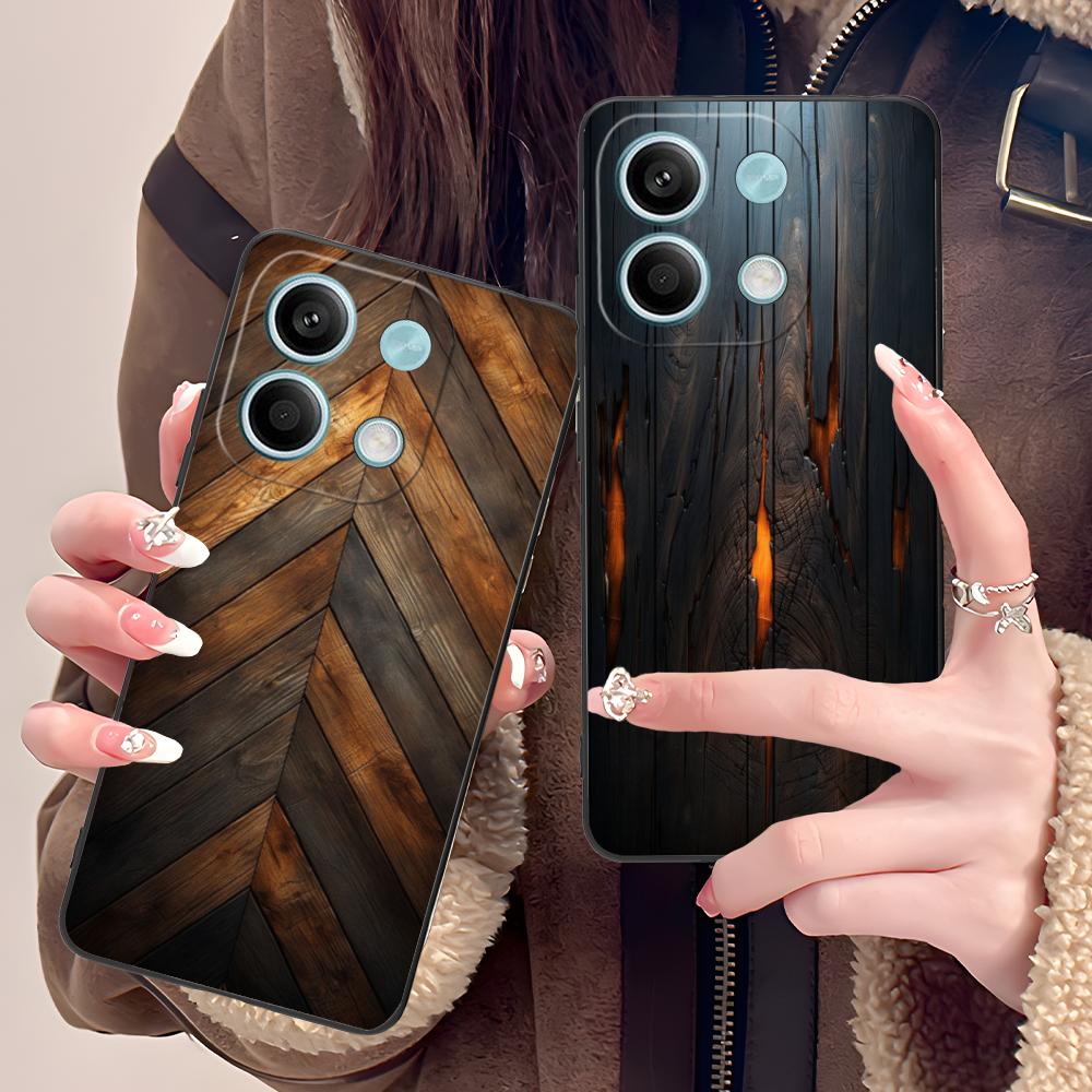 Wood Texture Mobile Cell Phone Case for POCO F7 F6 F5 F4 F3 F2 Pro GT C75 C71 C65 C61 C40 Pro Ultra Colorful Printing Cover