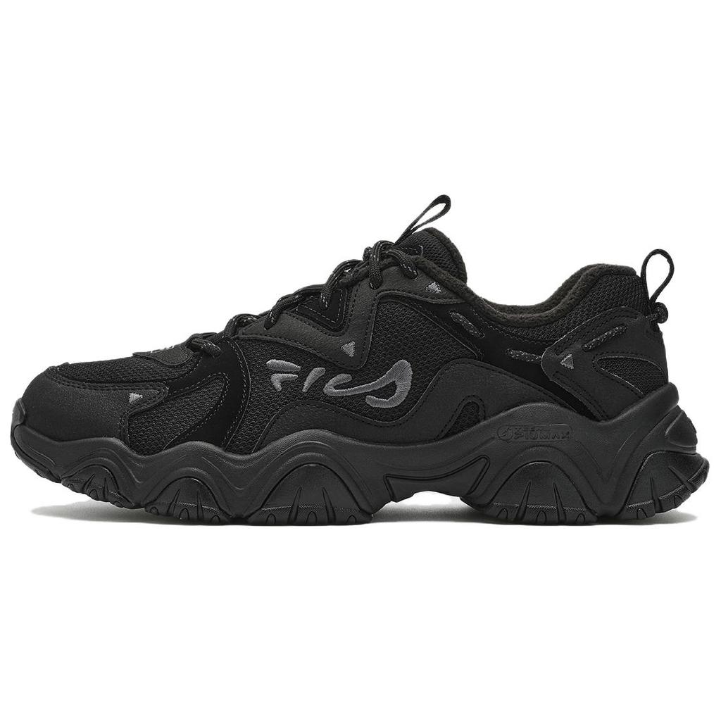 FILA Fluid 4 Cat Paw 4.0 Fabric Synthetic Leather Fleece Simple Versatile Comfortable Low-Top Dad Shoes Men sneaker Black F12M342133FBK