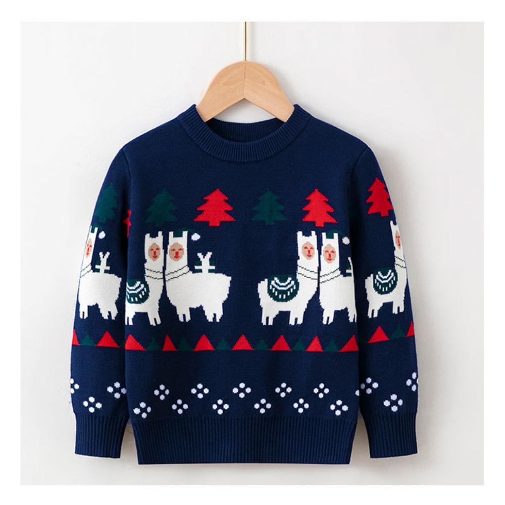 New Children's Christmas Sweater Collection: Girls' and Boys' Autumn/Winter Cartoon Pullover Knitwear