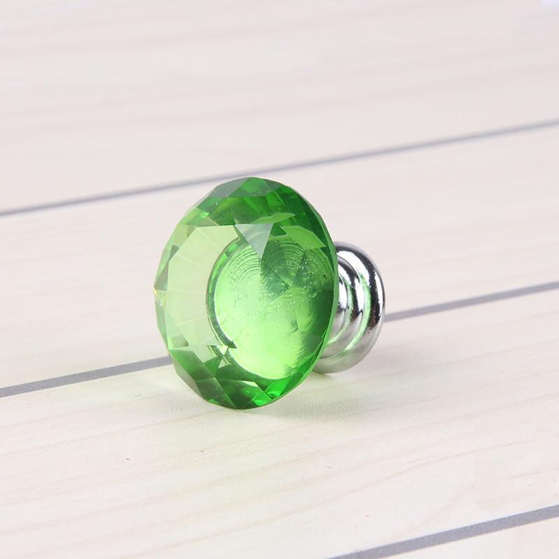 9ks Módní Diamantové Dveře Zelené Křišťálové Sklo Stahovací Zásuvka Skříňka Nábytek Rukojeť Knoflík Šroub
