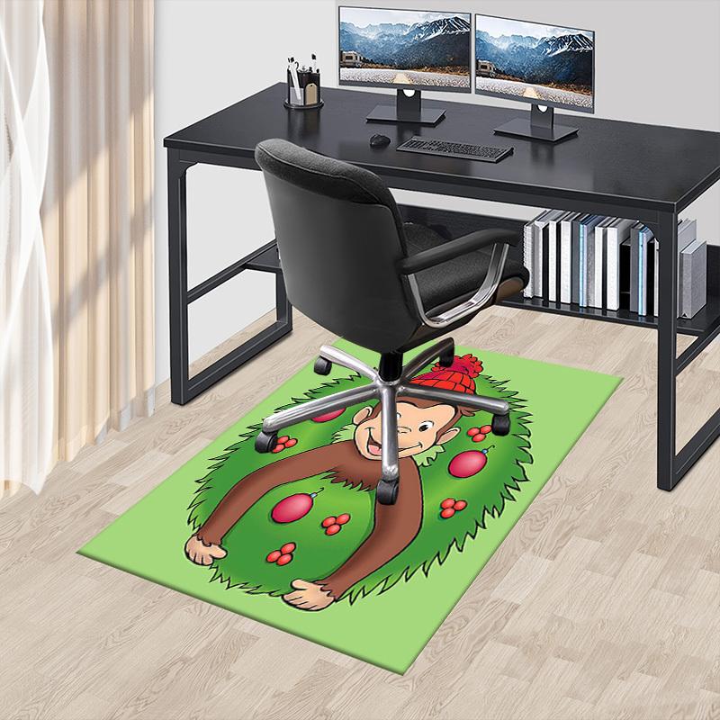 1PC Curious George Christmas Anti-slip carpet, suitable for Office, bedroomand playrooms. It can also be used as a sofa footrest cover-R79