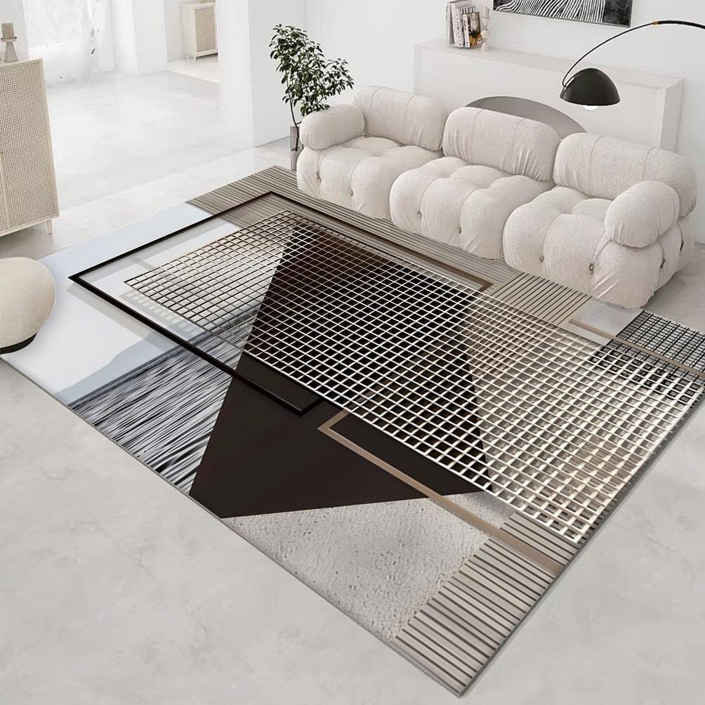 Europa Moderner Stil 3D-Effekt Streifen Teppich Wohnzimmer Sofa Schlafzimmer Arbeitszimmer Eingangstür Teppich Rutschfest Mode Heimdekorationsmatte
