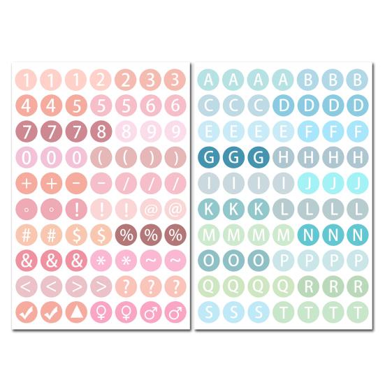 Adesivos Coloridos de Bolinhas com Letras Alfabeto Número Decalques DIY para Scrapbooking Diário Projetos de Artesanato Fácil de Remover Removível Essencial para Planejador Cartão