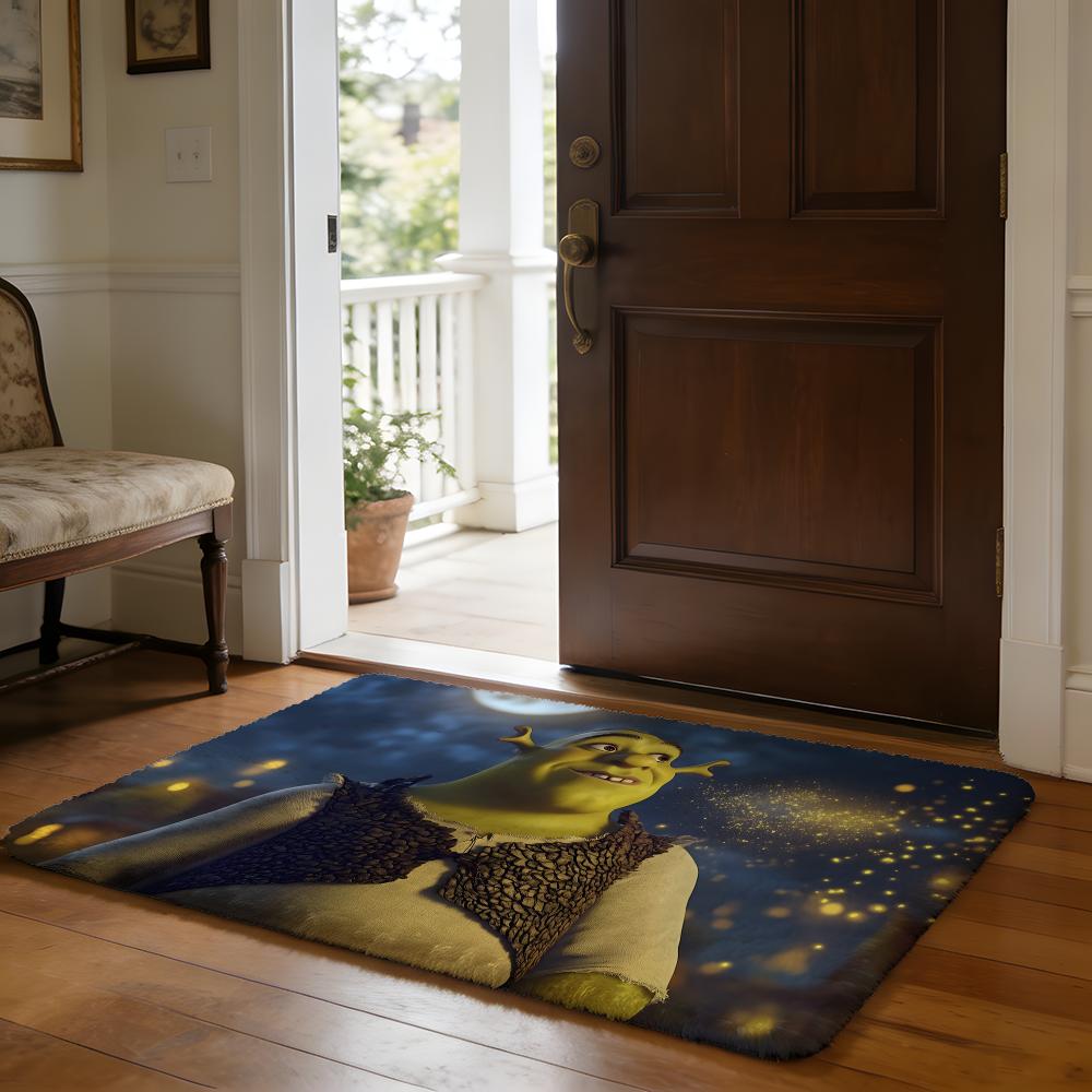 Kwaii Anime SShrekS Floor Mat Soft Flannel Absorbent Mat Non-Slip Rug Home Bedroom Bathroom