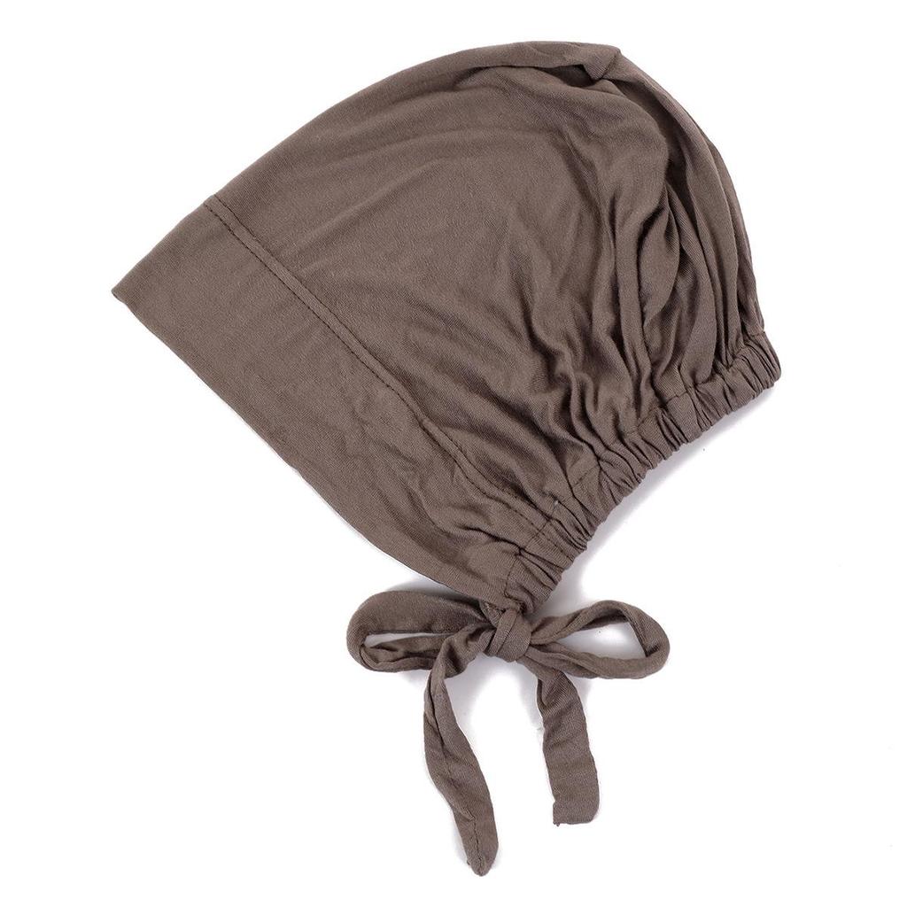 Pañuelo para la cabeza de algodón y seda elástico con cordones ajustable, gorro para quimioterapia