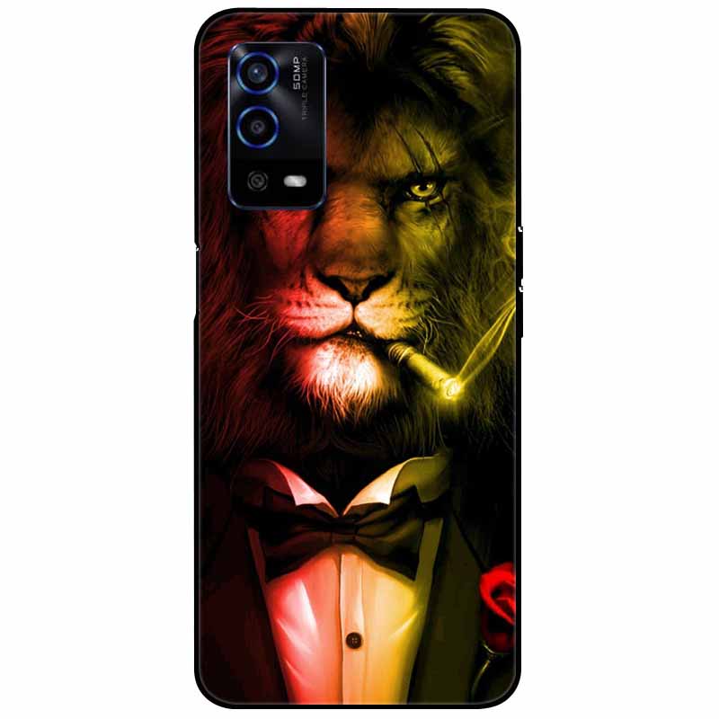 For Oppo A55 4G Case A 55 Silicone Soft Painted TPU Black Cover for Oppo A55 Case CPH2325 Cute Funda Coque for OPPOA55 6.51''