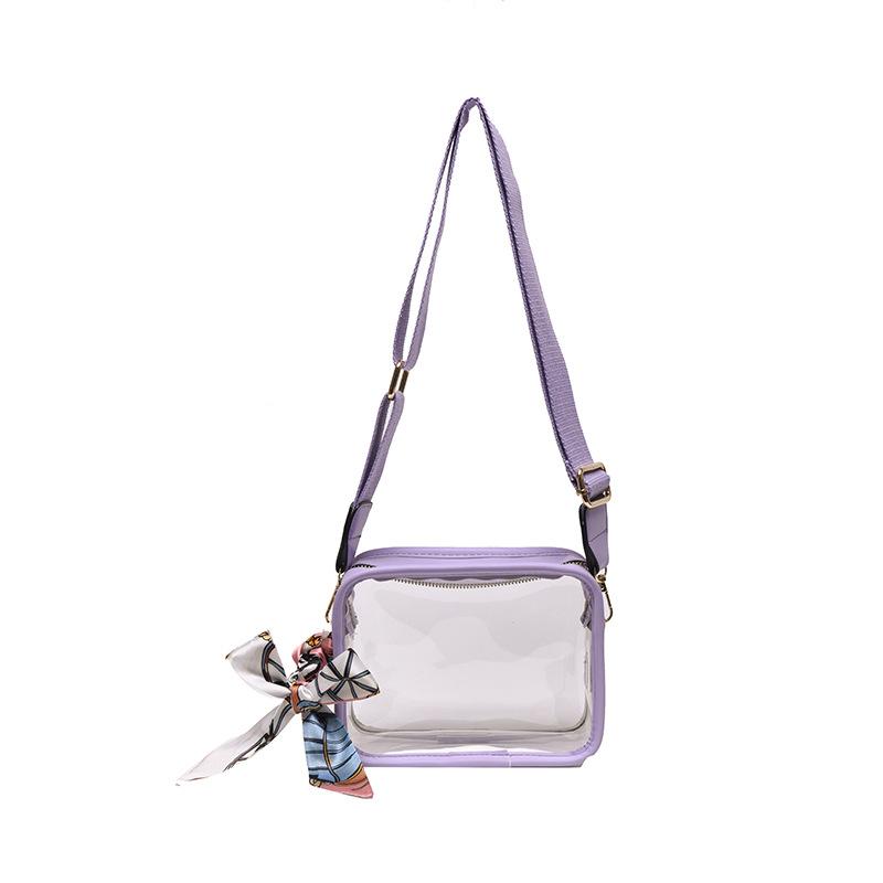 Women Fashion Transparent Crossbody Mini Square Purse Girls Ladies Decorative Small Clear PVC Phone Stadium Approved Sling Bag