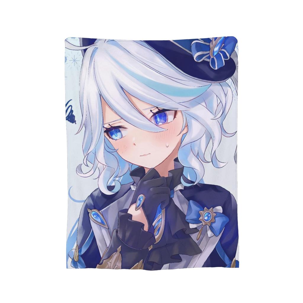 Furina Genshin Impact Blankets Fleece Summer  Portable Soft Throw Blanket for Home Outdoor Quilt