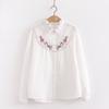 Cartoon Flower Loose Double-Layer Cotton Yarn Long Sleeves Artsy