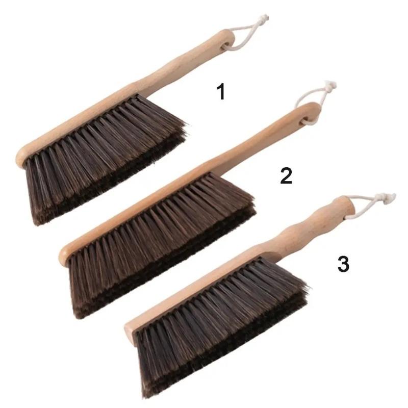 Spazzola Setole Legno Naturale Antistatica Spazzole Pulizia Polvere Caffè Macinino da Banco Domestico Scopa per Spazzare Letti