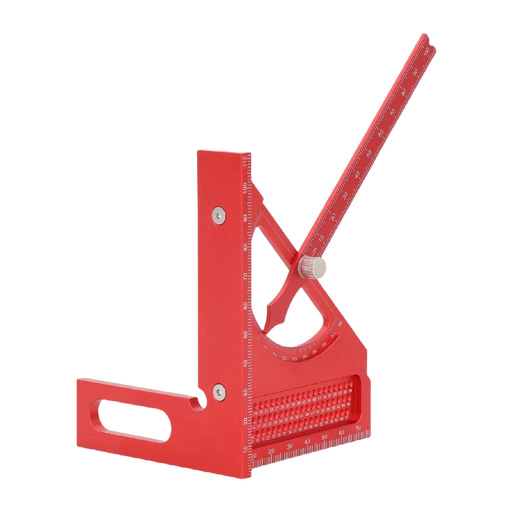 Holzbearbeitung Halbkreisförmiger Zeiger Winkelquadrat Metrisch Aluminiumlegierung Zimmermannswinkel 3D Einstellbar Multifunktional