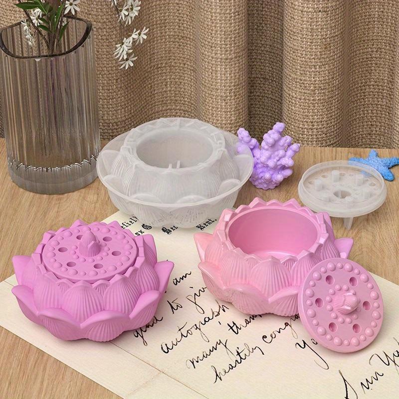 Forma na kadidlo Lotus, DIY, aromaterapie, sádrová nádoba Lotus, úložný box, kelímek na svíčky, lepidlo na kadidlo, brusný nástroj