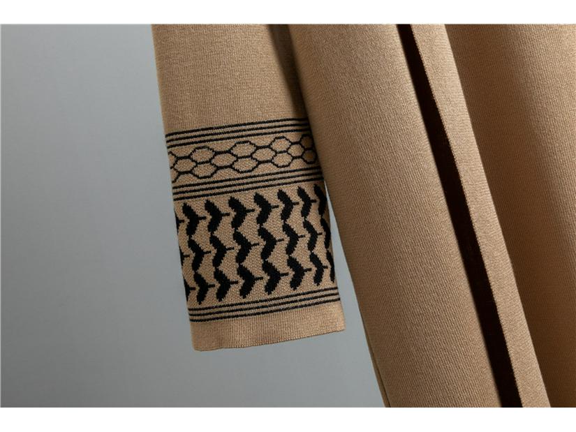 Europäische & Amerikanische Mode Gestricktes Dreiteiliges Set: Herbst/Winter Freizeitweste, Strickjacke und Hose mit weitem Bein