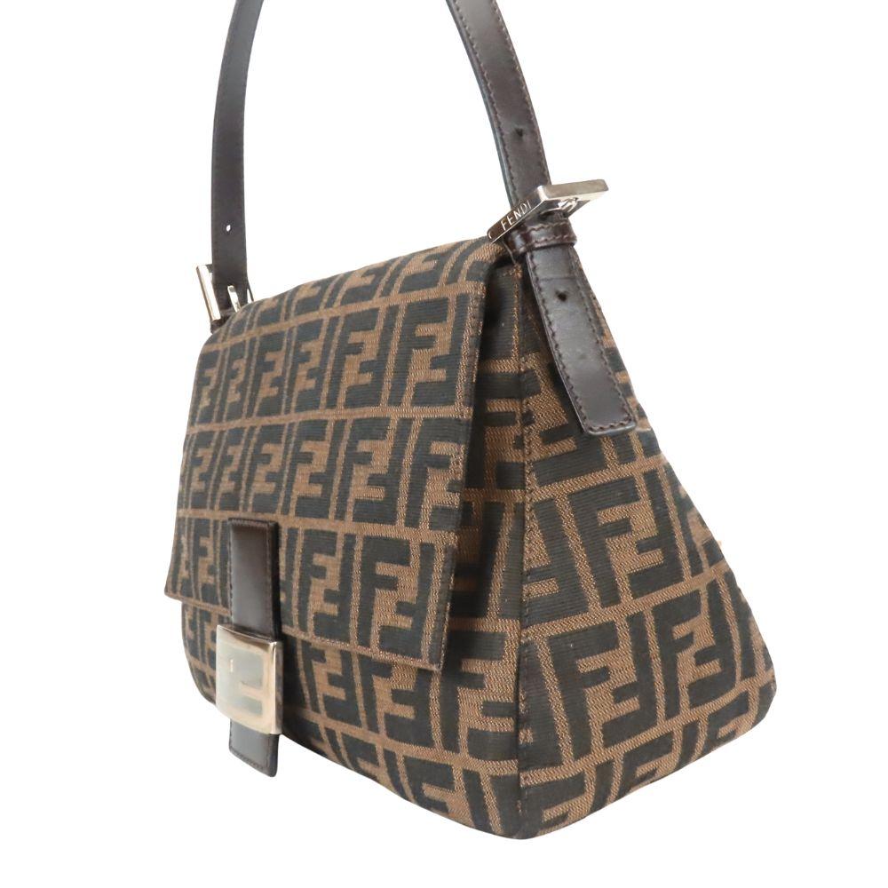 Used FENDI Shoulder Bag Mamma bucket 26325 canvas/leather Brown black Zucca