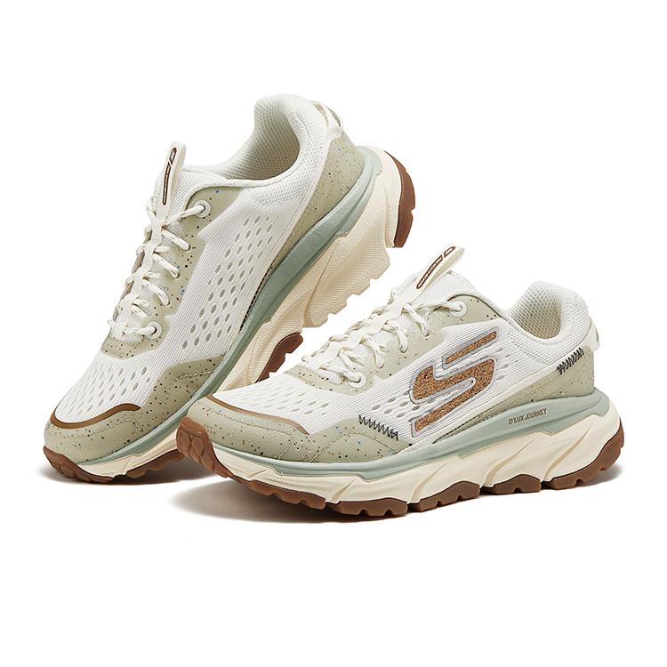Skechers DLUX Journey Alla Moda Comode Resistenti Scarpe da Corsa Basse Sneaker Donna Bianco Verde 180218-OFWT