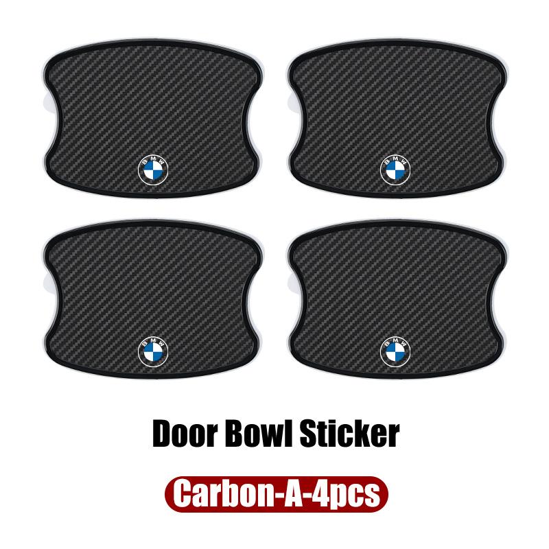 

2025 Hot 4PCS Car Door Handle Bowl Scratch Protector Carbon Fiber Stickers Anti Collision For BMW E46 E90 E60 F30 F10 E39 E36 F2