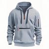 Herren Übergroßer Kapuzen-Reißverschluss-Sweatshirt Winter Warm Fleecegefüttert Lässiger Pullover Erwachsene