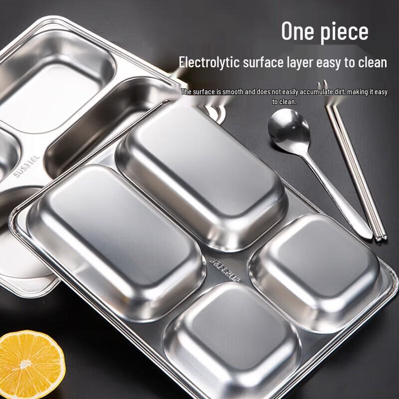 304 Stainless Steel 5-Compartment Meal Tray