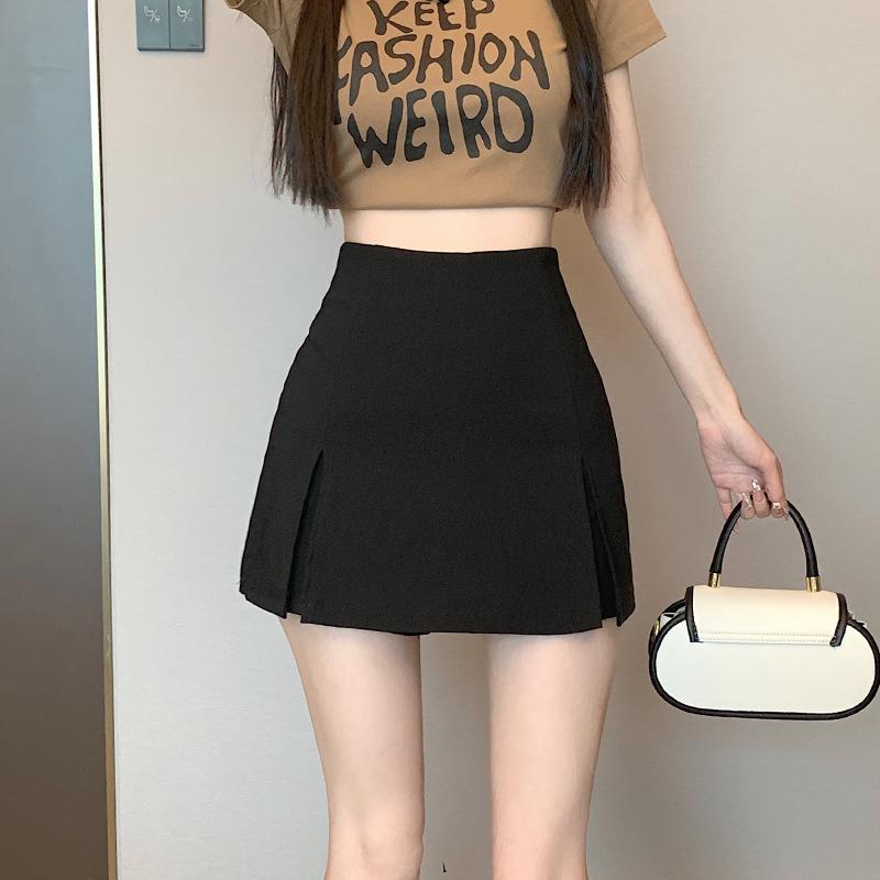 

Женская мини-юбка с высокой талией, черная - Петит, Лето 2024, Эластичная облегающая с разрезом 4XL чёрный