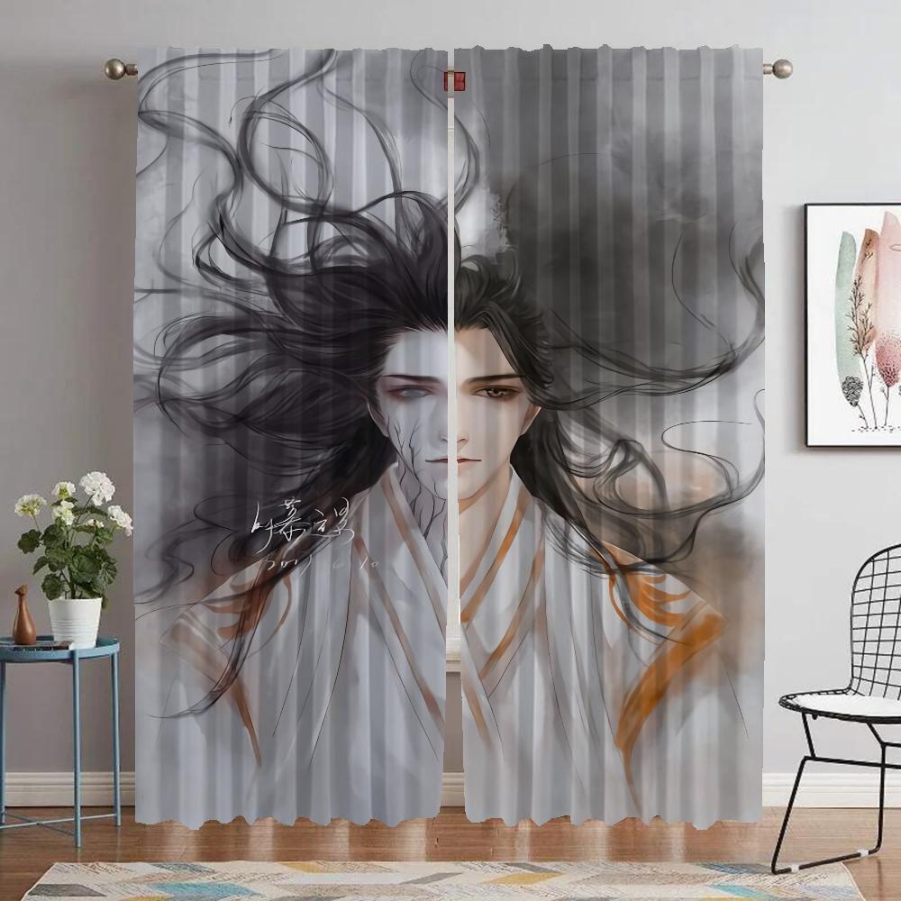 

Кухонные шторы для камеры Mo Dao Zu Shi Тюль для спальни Перегородка Гостиная Шторы Антимоскитные шторы 2 шт. W50xH70cmx2pcs-CL