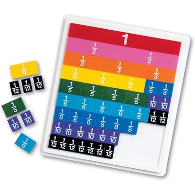 Learning Resources Fraction Rainbow Tiles with Case Educational Math Manipulatives 100 Pieces