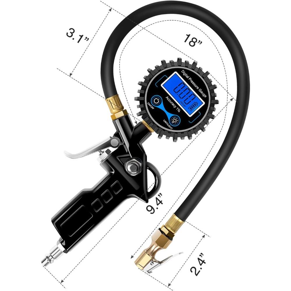 Nilight Digital Tire Inflator Pressure Gauge Pressure Monitoring Gauge Meter Tool Tires Manometer Inflation Inspection Parts Mass Air Flow 3