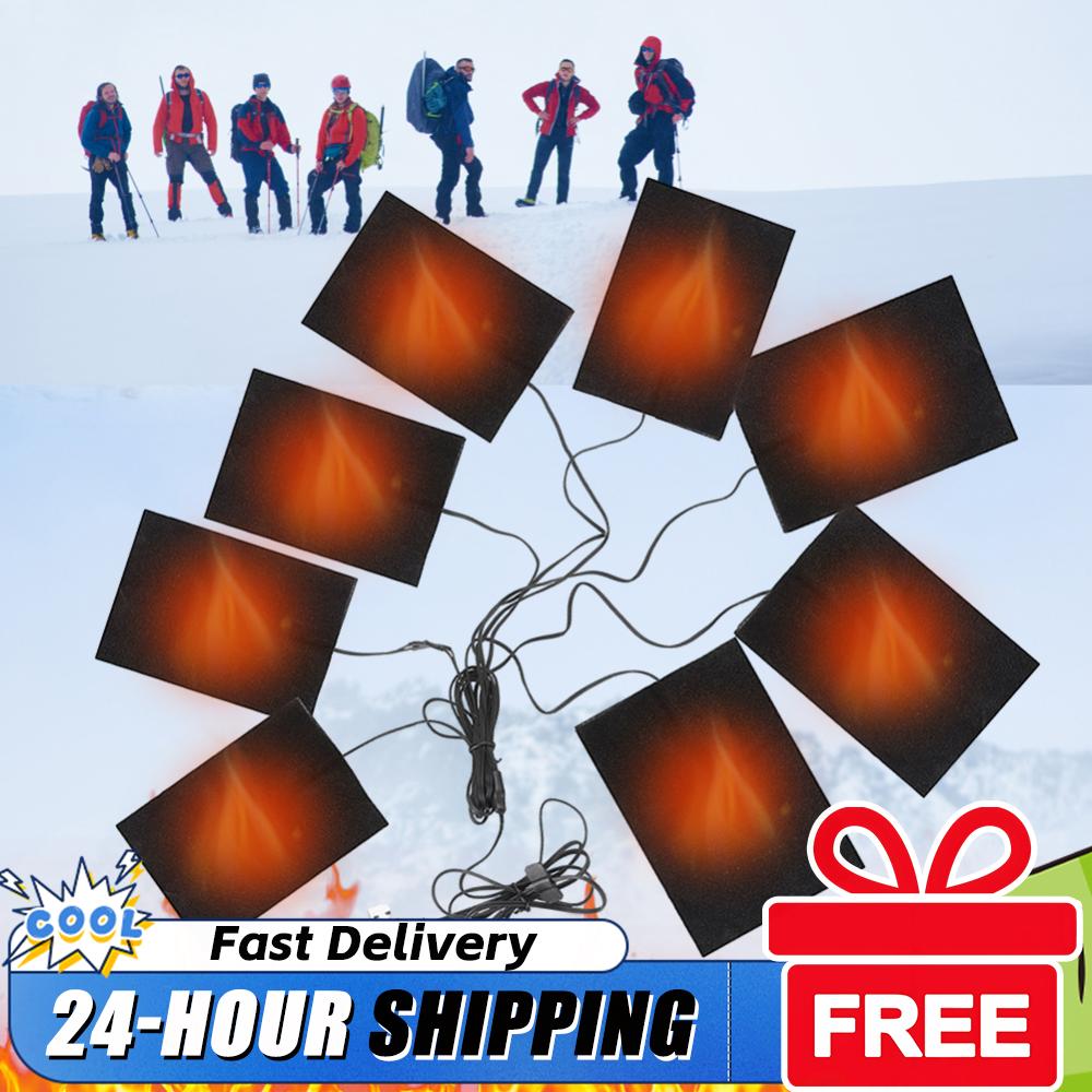 USB Electric Heating Pad Jacket Warming Heating Pad Winter Sport Vest Heated Mat Heating Cloth for Outdoor Winter Camping Hiking