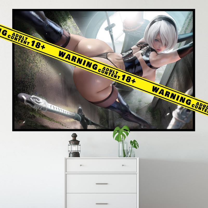 Video Game Canvas Poster Decorative Painting Sexy 2B Wall Art HD Print Uncensored Adult Large Size Home Wall Painting