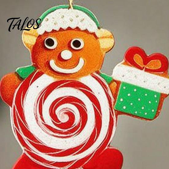 Rustic Xmas Tree Hanging Ornaments 20/30/40Pcs Wooden Christmas Ornaments, Candy Cane Lollipop Decor for Holiday Party Wreath Window Display