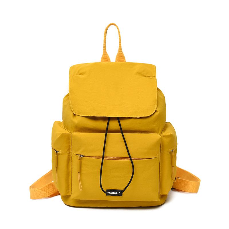 Schoolbag1011 New Backpack Outdoor Large Capacity Drawstring Solid Color Lightweight Computer Leisure Student Backpack Travel Schoolbag