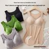 Women's Embossed Jacquard Warm Vest with Chest Pads - Fleece-Lined, Bra-Free Base Layer