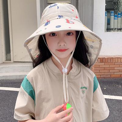 Summer Hats For Children Boys And Girls Outdoor Sunshade Sun Protection Breathable Cartoon Car Big Brim Fisherman Cap Sun Hat