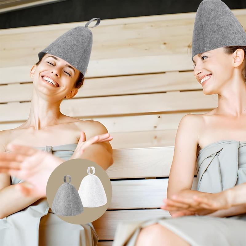 Soft Felt Sauna Hat Heat Resistant Shower Cap Home Sauna Steam Cap Sauna Accessories For Spa Banya Steam Room Bath Use