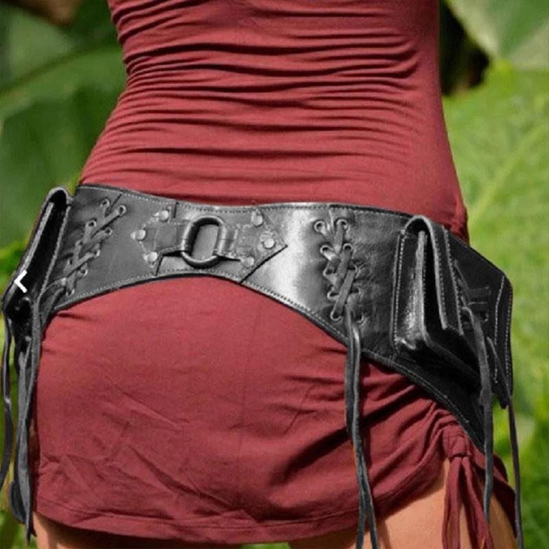 1pc Medieval PU Leather Waist Pouch Bag Unisex Viking Knight Pirate Cosplay Waistbag Handmade Belt Satchel Larp Bag Fanny Pack