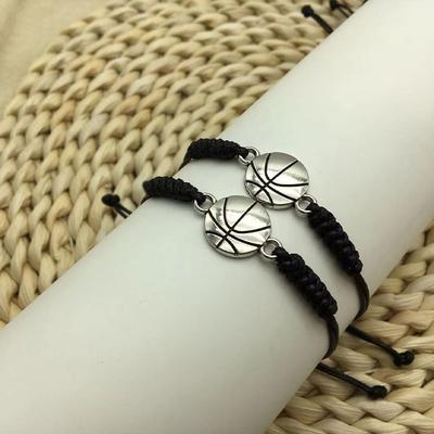 Football Pendant Basketball Woven Bracelet Team Friendship Jewelry for Women Gift for Friends Wholesale