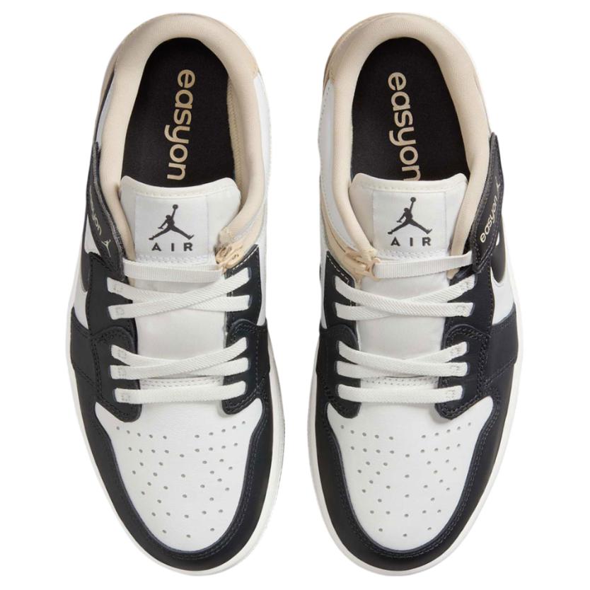 New Jordan Air Jordan 1 Slip Resistant Abrasion Resistant Low top Vintage Basketball Shoes Men's Black White DM1206-153