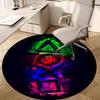 1Pc Gaming Controller Circular Print Rug - Home Decoration Carpet For Living Room Bedroom Flooring Computer Chair Area Rug