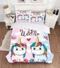 Bed Linens Cute Cartoon Comforter Bedding Sets Duvet Cover+pillocases 3D Print Unicorn Bedding Set 140x210 Single Double Size