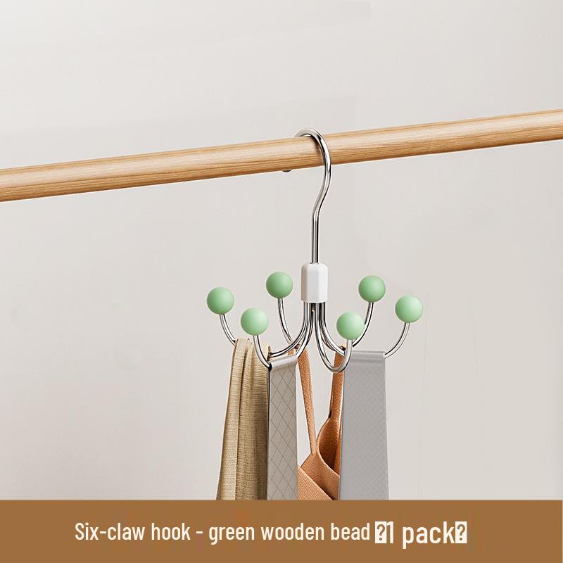 360° Rotating Multi-functional Six-Claw Wardrobe Storage Hook for Dorms & Daily Use