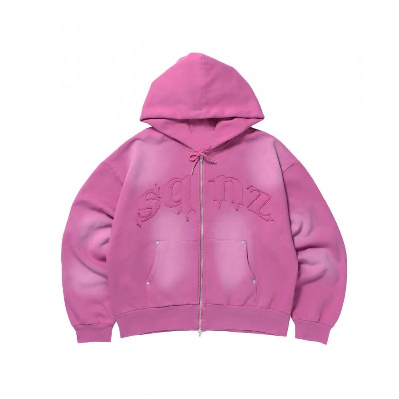 Unisex Retro Hooded Zip-Up Sweatshirt Thick