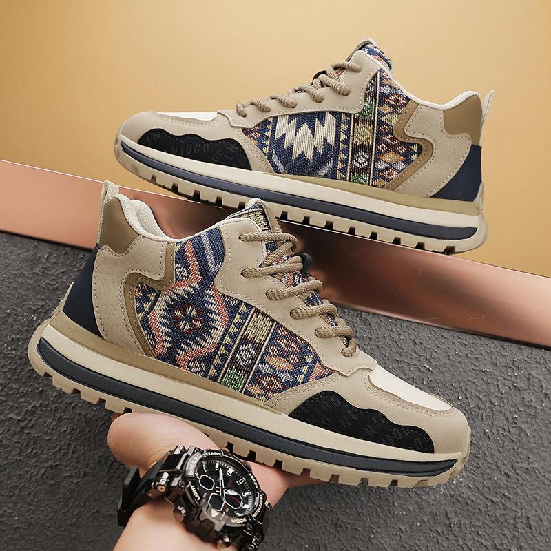 Men's shoes new 2024 autumn and winter retro British style trend versatile thick-soled wear-resistant men's casual sports dad shoes