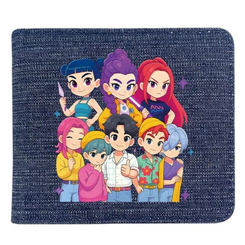 Fold Denim Kpop Hunters Rumi Zoey Mira Anime Wallet Short Purse